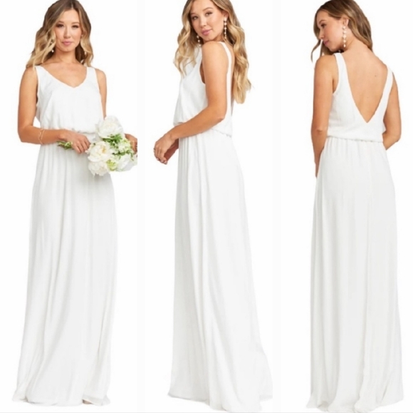 Show Me Your MuMu Dresses & Skirts - Show Me Your Mumu XXS Maxi Dress Solid White Long Length Extra Extra Small